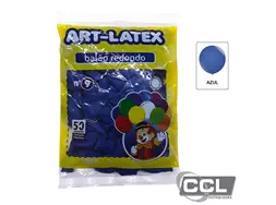 Bal�o n� 9 redondo liso azul pacote com 50 unidades Art-L�tex