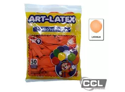 Bal�o n� 9 redondo liso laranja pacote com 50 unidades Art-Latex
