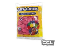 Bal�o n� 9 redondo liso rosa pacote com 50 unidades Art-Latex