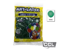 Bal�o n� 9 redondo liso verde pacote com 50 unidades Art-Latex