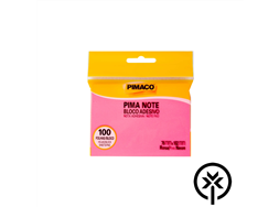 Bloco Adesivo Pimaco 76mm x 102mm rosa neon 100 folhas