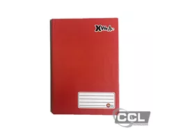 Caderno brochur�o 1/4 capa dura costurado - 96 folhas vermelho M�xima