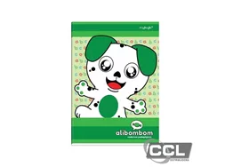 Caderno brochur�o capa dura 80 folhas Alibombom