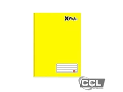 Caderno brochur�o capa dura costurado 96 folhas sem pauta amarelo M�xima