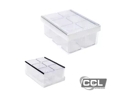 Caixa organizadora de objetos cristal com 6 divis�es Dello 2193S - unidade