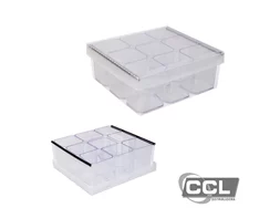Caixa organizadora de objetos cristal com 9 divis�es Dello 2194H - unidade