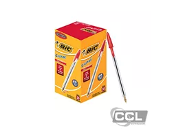 Caneta esferogr�fica Bic cristal vermelha caixa com 50 unidades
