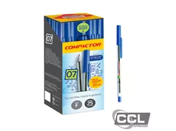 Caneta esferogr�fica Compactor 0,7mm azul caixa com 50 unidades