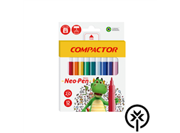 Caneta hidrogr�fica com 12 unidades Compactor Neo-Pen mirim