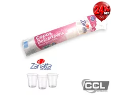 Copo descart�vel 500ml pp transparente Zanatta com 50 unidades
