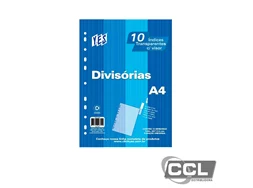 Divis�ria de polipropileno A4 cristal 10 proje��es Yes 10INTBA