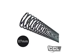 Espiral para encaderna��o 0,7mm para 25 folhas com 100 unidades preto