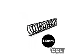 Espiral para encaderna��o 14mm para 85 folhas com 100 unidades preto