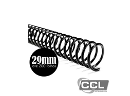 Espiral para encaderna��o 29mm para 200 folhas com 35 unidades preto