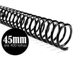 Espiral para encaderna��o 45mm para 400 folhas com 16 unidades preto