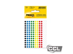 Etiqueta TP 6 colorida para codifica��o com 715 unidades Pimaco
