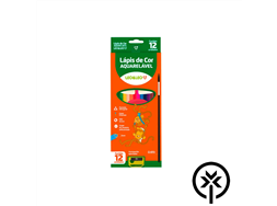 L�pis de cor 12 unidades aquarel�vel com pincel e apontador Leo & Leo 5549