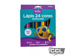 L�pis de cor 24 unidades sextavado Onda