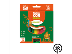 L�pis de cor com 12 unidades mini big triangular com apontador 72106 Leo&Leo