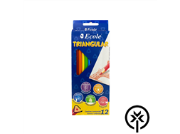 L�pis de cor com 12 unidades triangular Ecomix 0012