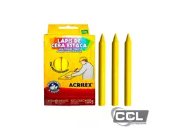 L�pis estaca amarelo com 12 unidades Acrilex 504