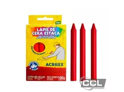 L�pis estaca vermelho fogo com 12 unidades Acrilex 507