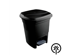 Lixeira pl�stica 15L com pedal preta Plasvale