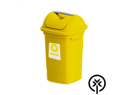 Lixeira pl�stica 30L amarela para coleta seletiva