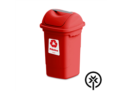 Lixeira pl�stica 30L para coleta seletiva vermelha