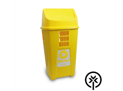 Lixeira pl�stica 50L amarela para coleta seletiva