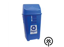 Lixeira pl�stica 50L azul para coleta seletiva