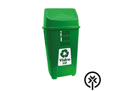 Lixeira pl�stica 50L verde para coleta seletiva