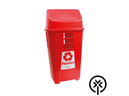 Lixeira pl�stica 50L vermelha para coleta seletiva