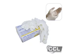 Luva de procedimento l�tex descart�vel tamanho M com 100 unidades Volk