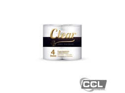 Papel higi�nico 30m Clear pacote com 4 rolos
