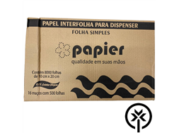 Papel higi�nico folha simples intercalado com 8000 folhas Papier 2301