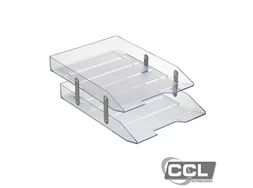 Papeleira acr�lica dupla cristal NovAcril