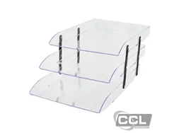 Papeleira acr�lica tripla articul�vel cristal Dello 3044-H