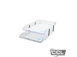 Papeleira acr�lico dupla articul�vel cristal Dello 3043-H