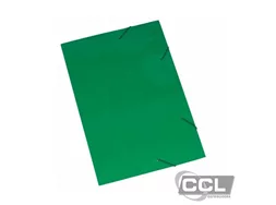 Pasta aba el�stico cart�o duplex plastificada verde Polycart ref.2004
