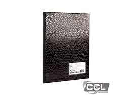 Pasta cat�logo of�cio com 50 pl�sticos esp. 0,15 croco preta DAC 152PR