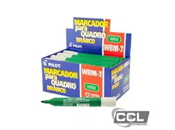 Pincel para quadro branco recarreg�vel WBM-7 verde Pilot caixa com 12 unidades