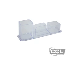 Porta utens�lios 3x1 de acr�lico cristal Dello 3031-H