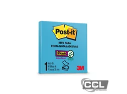 Refil post-it 76mm x 76mm 654 azul c�u 90 folhas 3M