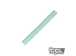 R�gua poliestireno 30cm verde pastel Dello 3113VP
