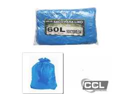 Saco de lixo 50 x 70 x 0,04mm 60l azul com 100 unidades CRW