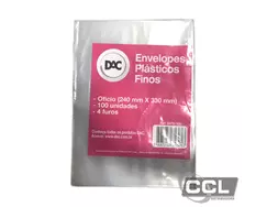 Saco pl�stico of�cio 4 furos 0,06 fino com 100 unidades DAC 5070