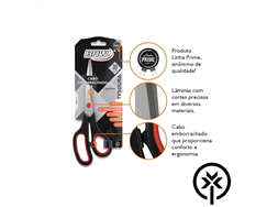 Tesoura 21cm cabo emborrachado a�o inox BRW TE2102