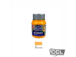Tinta para tecido fosca 37ml amarelo c�dmio Acrilex 536