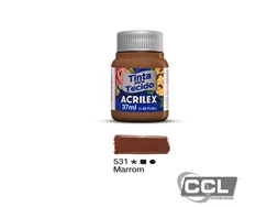 Tinta para tecido fosca 37ml marrom Acrilex 531